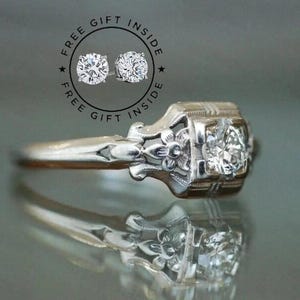 1910s Art Deco Vintage Engagement Ring, Ethical European Cut Diamond Engagement Ring, Wedding Ring, 1.50 CT Round Cut Diamond Ring For Her