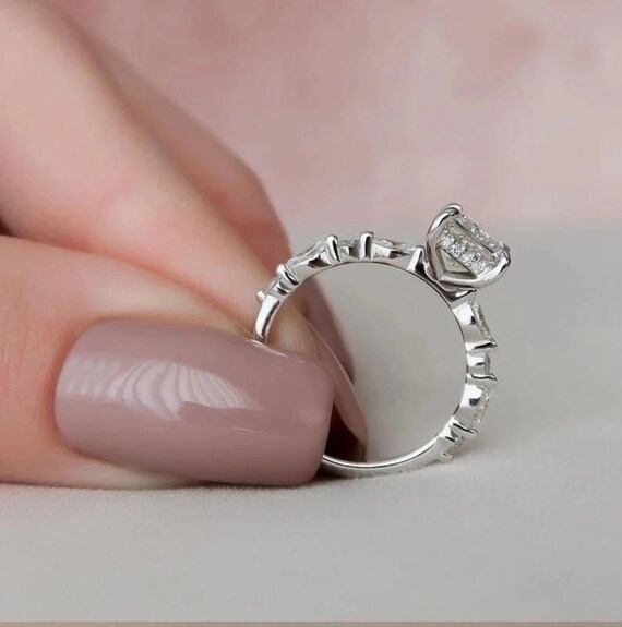 2.00 Carat White Princess Diamond Engagement Ring, Lab
