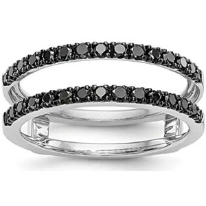 Black Moissanite Enhancer Ring Guard, Wraps For Ring Enhancer Wrap Ring Engagement Wedding Ring Black Onyx Diamond Wrap Guard Band For Women