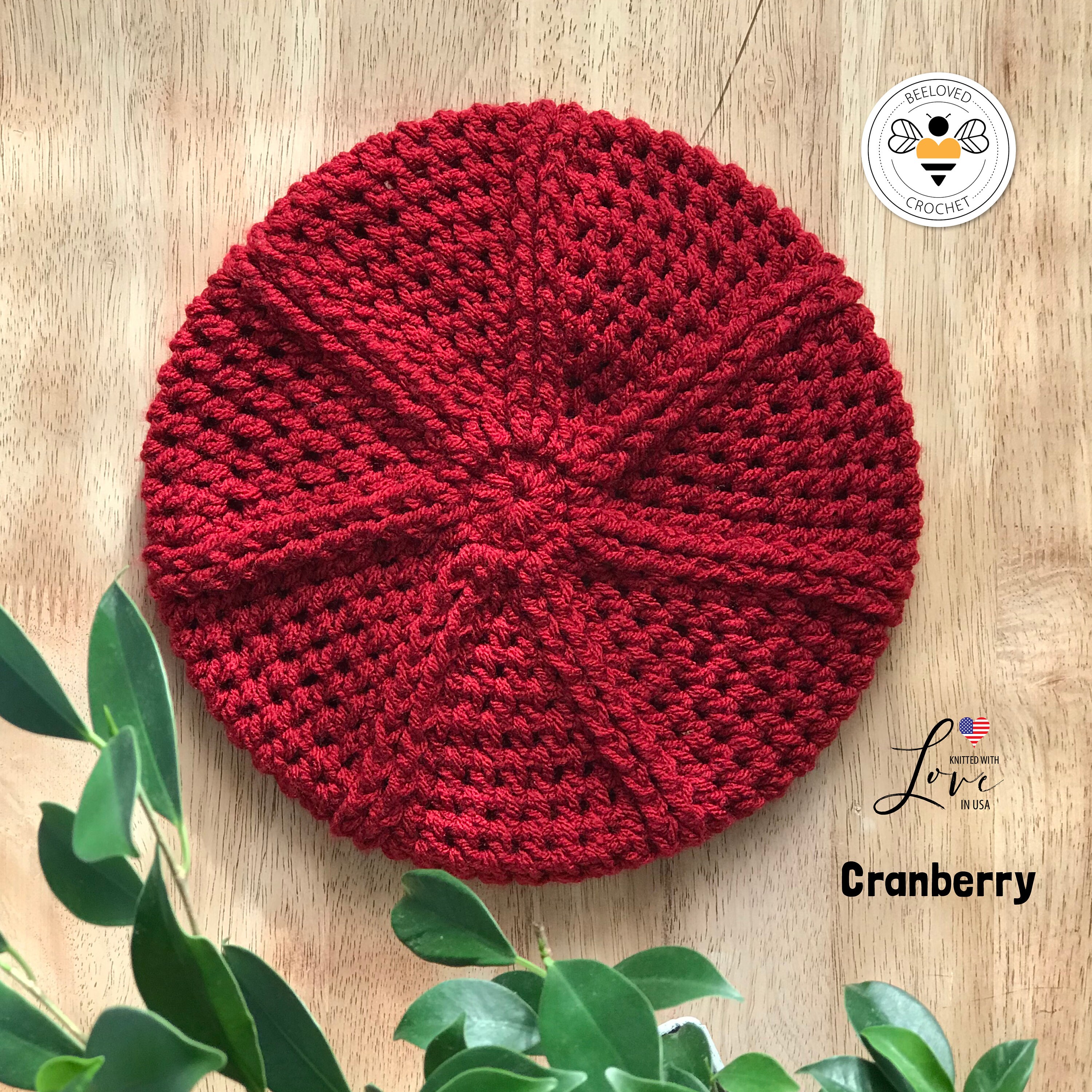 Crochet Hat Crochet Beret Hat Cute Beret Hat Hand Knitted Etsy