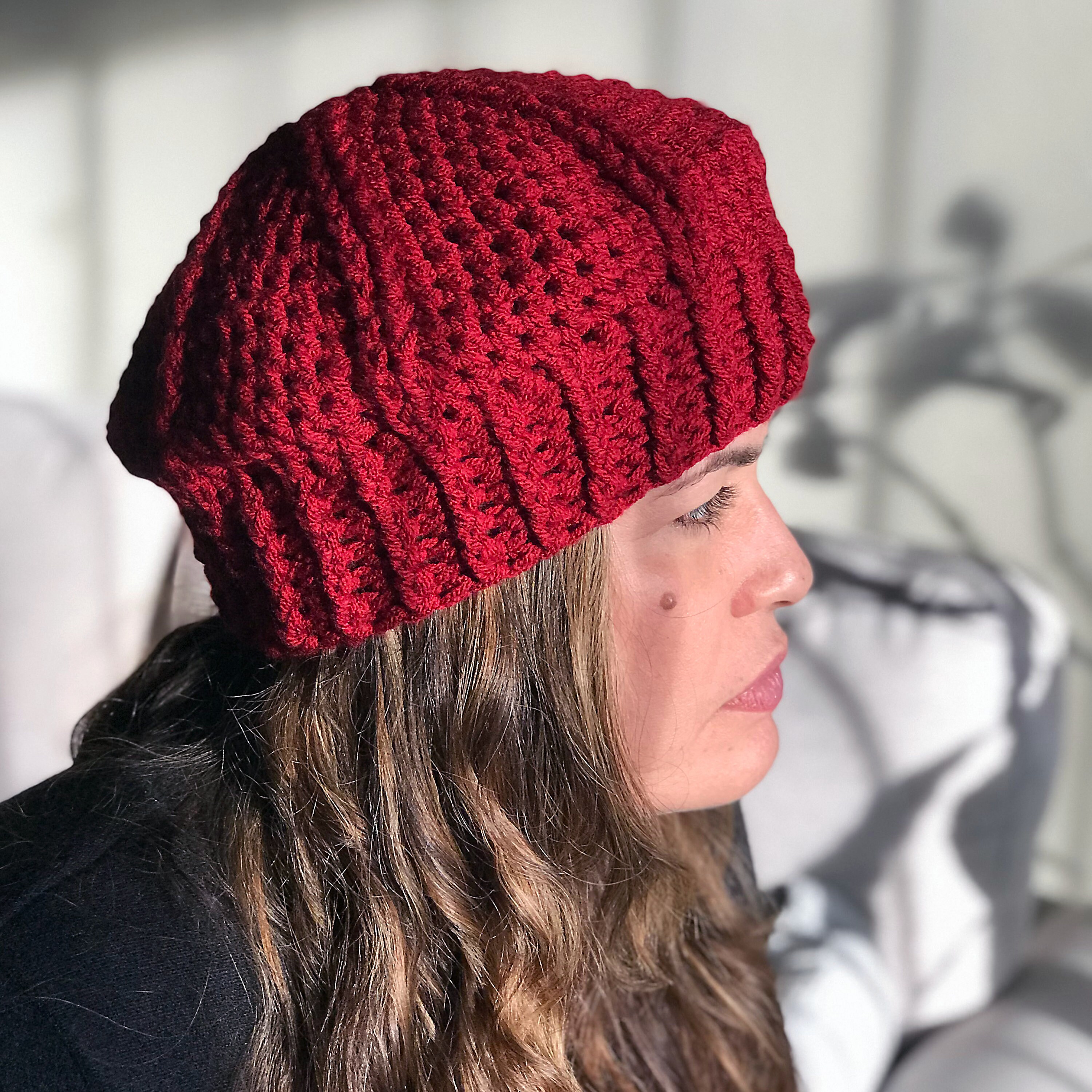 Crochet Hat Crochet Beret Hat Cute Beret Hat Hand Knitted Etsy