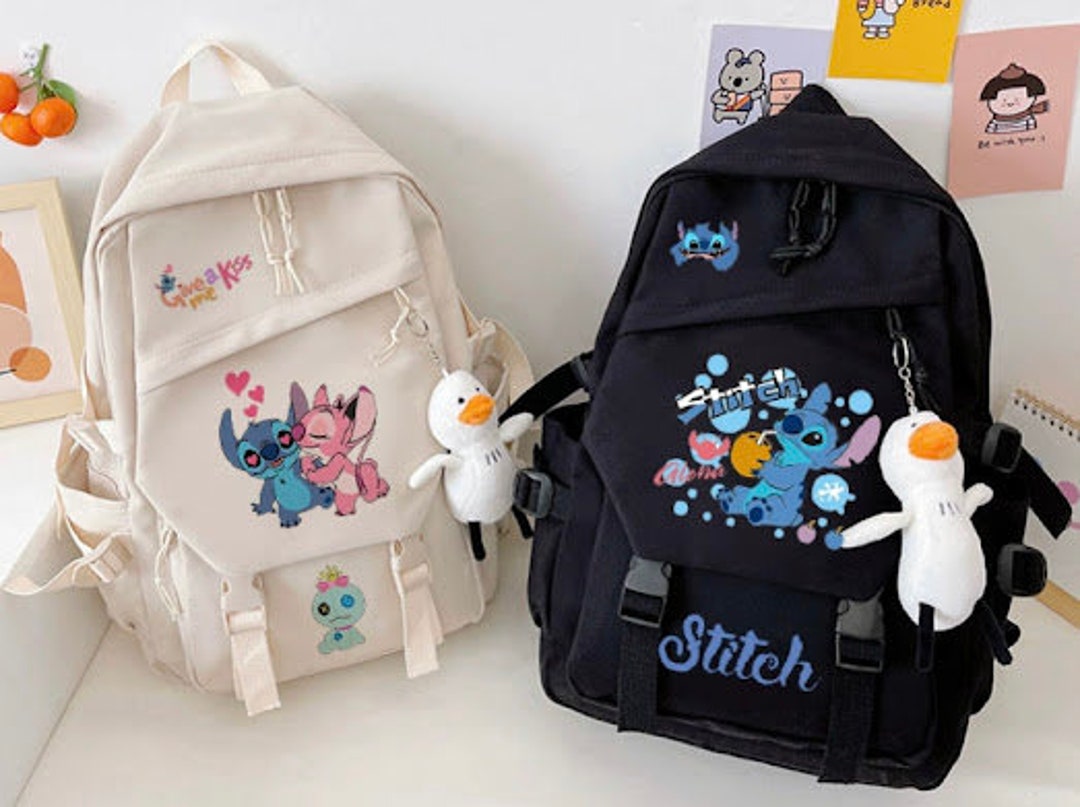 Cute Cartoon Stitch School Bags Backpack Etsy