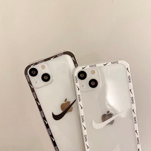 Transparent White Black Nike Iphone Case Phone Case Iphone Etsy Uk