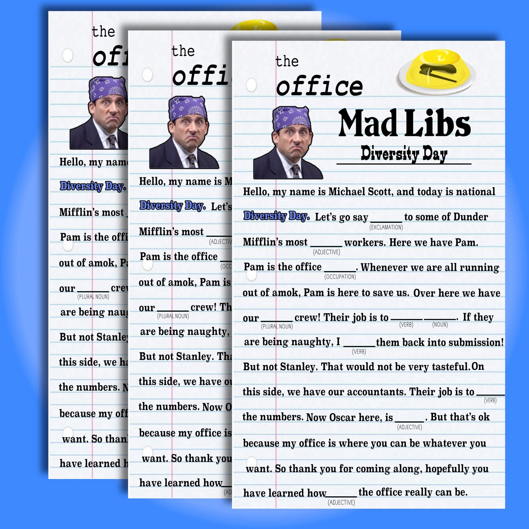 Diversity Day Mad Libs/the Office/cheap Party Game/family Night/ Silly ...