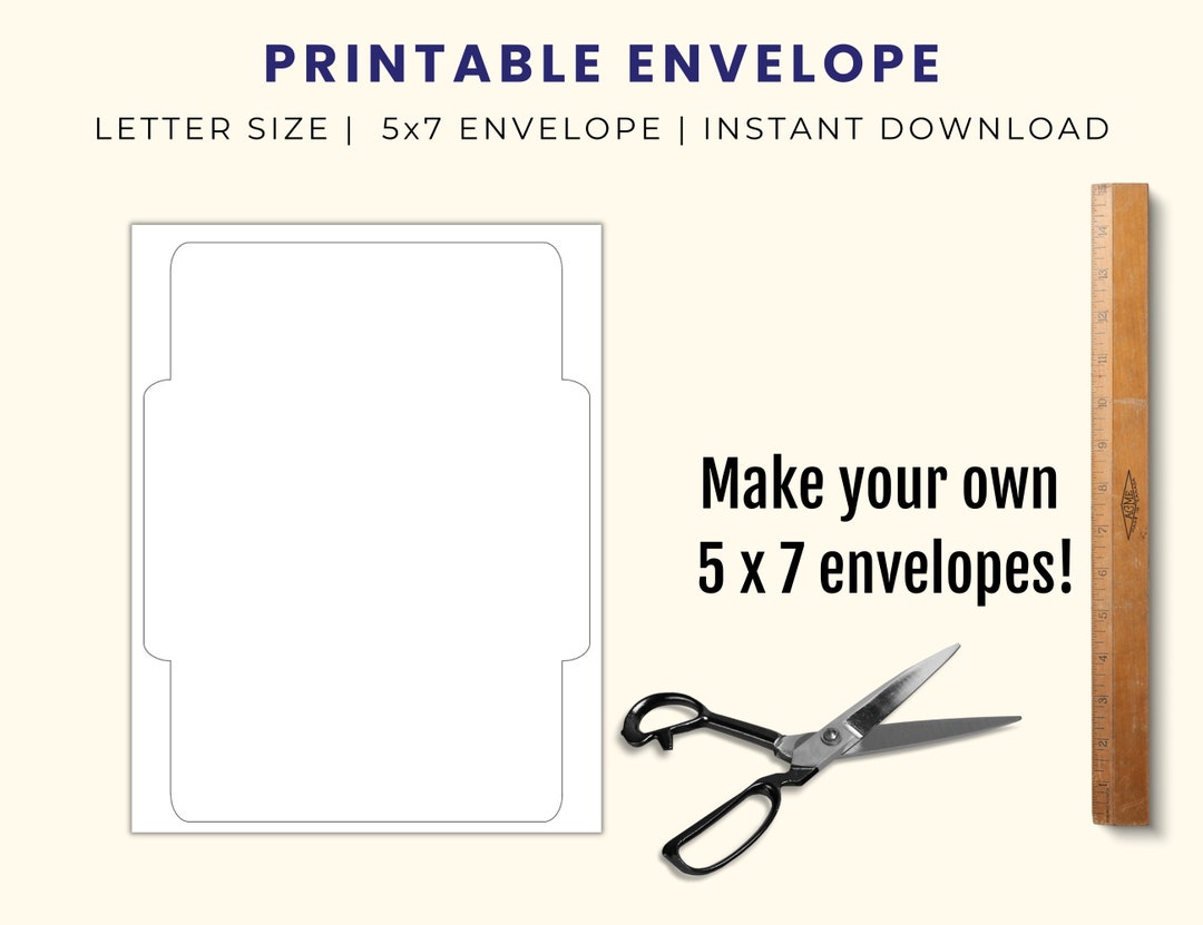 Printable Envelope, 5 by 7 Envelope Download - Etsy