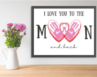 Handprint Art Printable, Craft a handprint gift for Mother's Day or Father's Day.