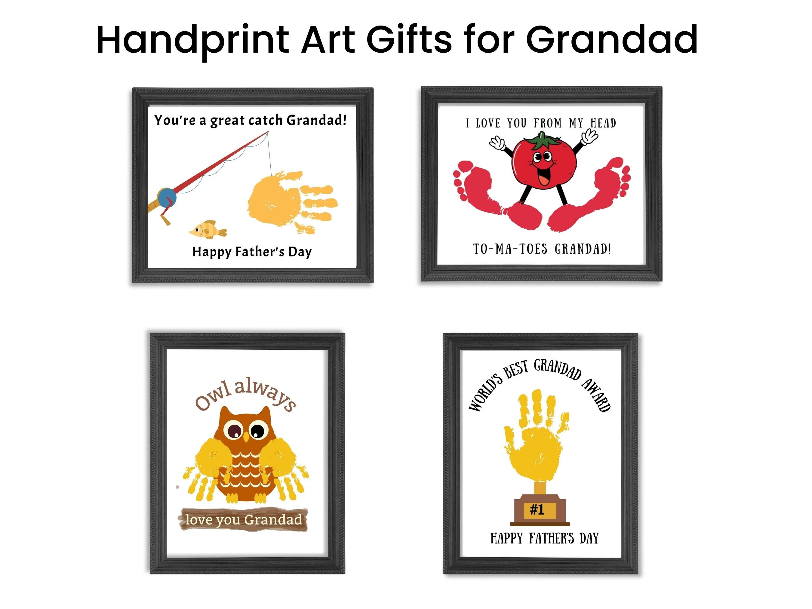 Fathers Day Handprint Art Printable, Craft a Gift for Grandad Bundle ...
