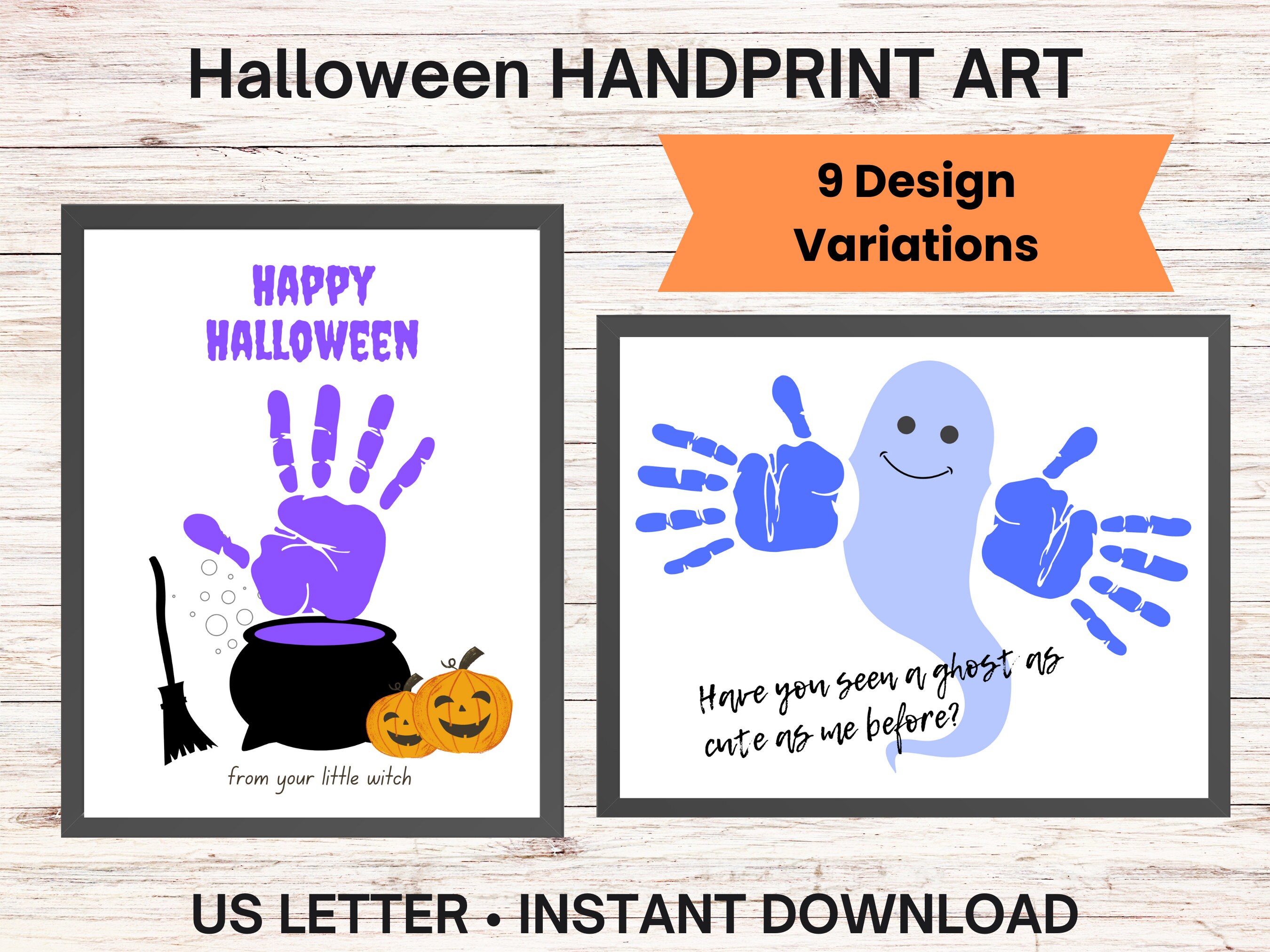 Halloween Handprint Craft Printable Fall Handprint Art - Etsy