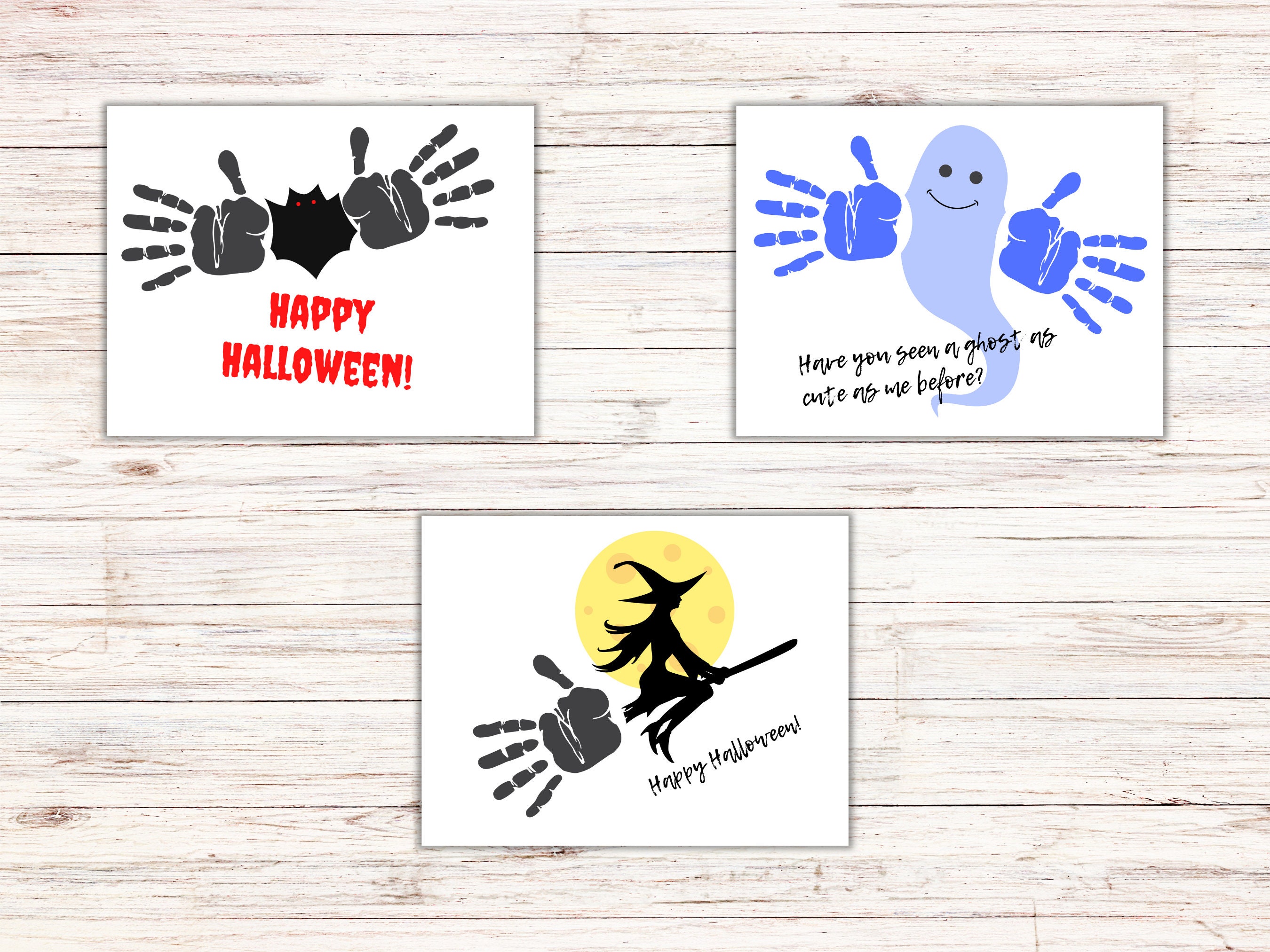 Halloween Handprint Craft Printable Fall Handprint Art - Etsy