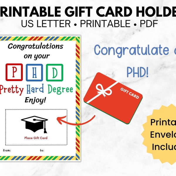 Printable Phd Graduation Card - Etsy
