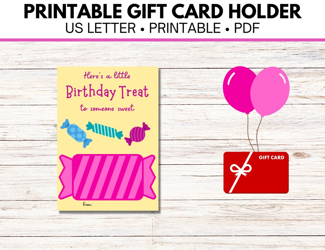 Printable Pdf Gift Card Holder Digital Download Birthday Card - Etsy
