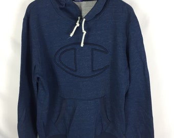 Vintage Champion  Hoodie / Sweater mit Kapuze / Pullover blau Größe XL