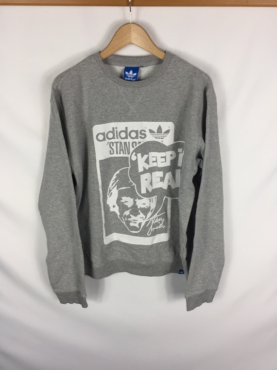 Vintage Adidas sweatshirt pullover jumper gray si… - image 1