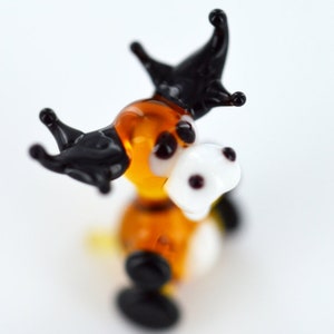 Seated Moose - Miniature Amber Glass Figure (elk4 k9)
