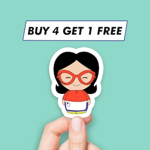 Chibi Linda Belcher Adesivo Bobs Burgers Adesivi Kawaii Adesivi per laptop Adesivi estetici Adesivi per computer Adesivi per bottiglia d'acqua