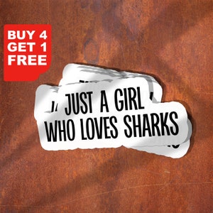 Stickers Juste une fille qui aime les requins, Stickers requins rigolos, Stickers requins, Stickers Animaux, Stickers Océan, Stickers Pour Ordinateur Portable