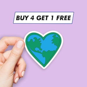 Sticker coeur terre Stickers aventure nature Stickers ordinateur portable Stickers esthétiques Stickers ordinateur Stickers bouteille d'eau Stickers ordinateur portable