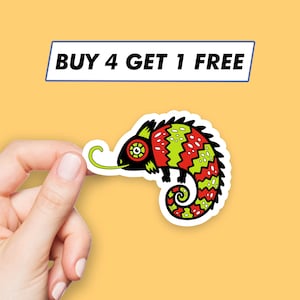 Rainbow Chameleon Sticker Tropical Gecko Stickers Laptop Stickers Aesthetic Stickers Computer Stickers Waterbottle Stickers Laptop Decals