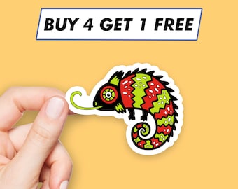 Rainbow Chameleon Sticker Tropical Gecko Stickers Laptop Stickers Aesthetic Stickers Computer Stickers Waterbottle Stickers Laptop Decals