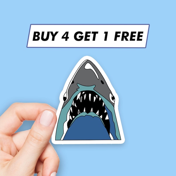 Jaws Shark Sticker Horror Movie Stickers Laptop Stickers Aesthetic Stickers Computer Stickers Water Bottle Stickers Laptop Decals