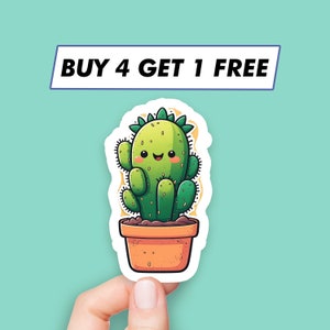 Adesivo Emoji succulento Adesivi piante di cactus Adesivi per laptop Adesivi estetici Adesivi per computer Adesivi per bottiglia d'acqua Decalcomanie per laptop