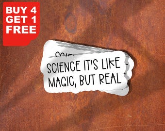 Wissenschaft ist wie Magie, aber real Aufkleber, Wissenschaft Aufkleber, Lustige Wissenschaft Aufkleber, Angst Aufkleber, Wissenschaft Laptop Aufkleber