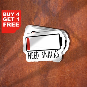 Need Snacks Battery Sticker, Snacks Sticker Funny Snack Battery Stickers, Funny Snacks Stickers For Tumbler And Laptops, Snacks Sticker