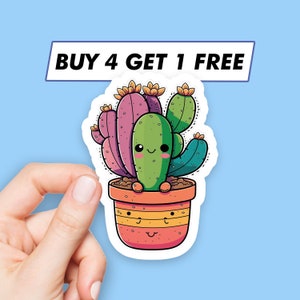 Adesivo Emoji deserto Adesivi piante di cactus Adesivi per laptop Adesivi estetici Adesivi per computer Adesivi per bottiglia d'acqua Decalcomanie per laptop
