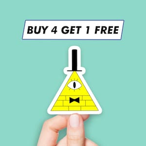 Adesivo Gravity Falls Bill Cipher, adesivi Cartoon Wizard, adesivi per laptop, adesivi estetici, adesivi per computer, adesivi per bottiglie d'acqua