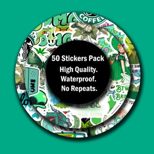 10-50 stuks groen gekleurde stickers laptop stickers anime pack willekeurige stickers sticker set anime esthetische png stickers bestie bumper sticker