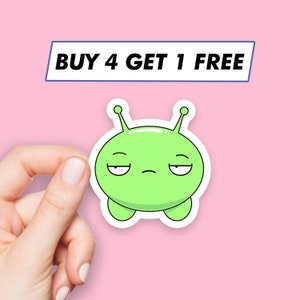 Mooncake Alien Sticker Space Cartoon Stickers Laptop Stickers Aesthetic Stickers Computer Stickers Water Bottle Stickers Laptop Decals