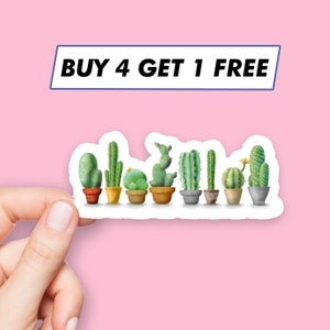 Adesivo cactus succulento Adesivi piante fiori Adesivi per laptop Adesivi estetici Adesivi per computer Adesivi per bottiglia d'acqua Decalcomanie per laptop