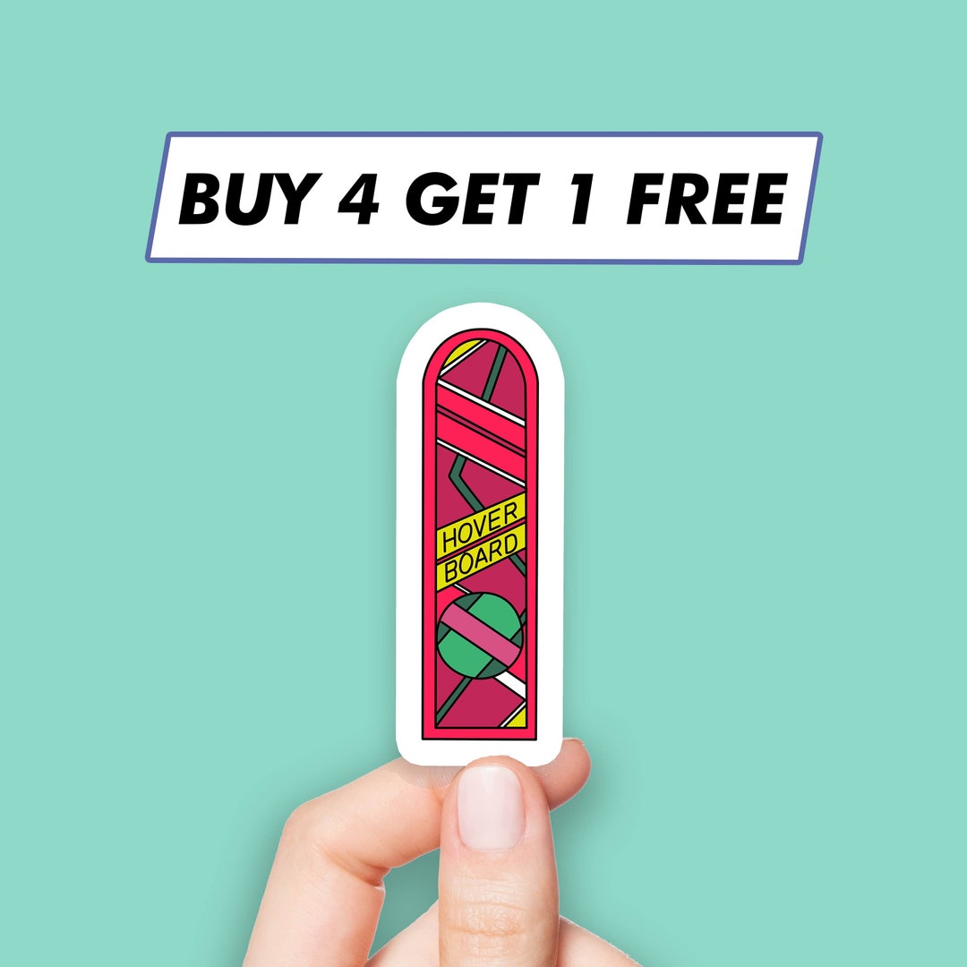 Back to the Future Hoverboard Sticker Scifi Skateboard Stickers Laptop ...
