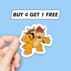 Adesivo di Bowser dinosauro Adesivi di Super Mario Dragon Adesivi per laptop Adesivi estetici Adesivi per computer Adesivi per bottiglie d'acqua Decalcomanie per laptop