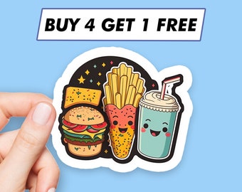 Pommes Emoji Aufkleber Burger Getränke Aufkleber Laptop Aufkleber Ästhetische Aufkleber Computer Aufkleber Wasserflasche Aufkleber Laptop Aufkleber