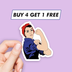 Girl Boss Rosie The Riveter Sticker Feminist Symbol Stickers Laptop Stickers Aesthetic Stickers Computer Stickers Water Bottle Stickers