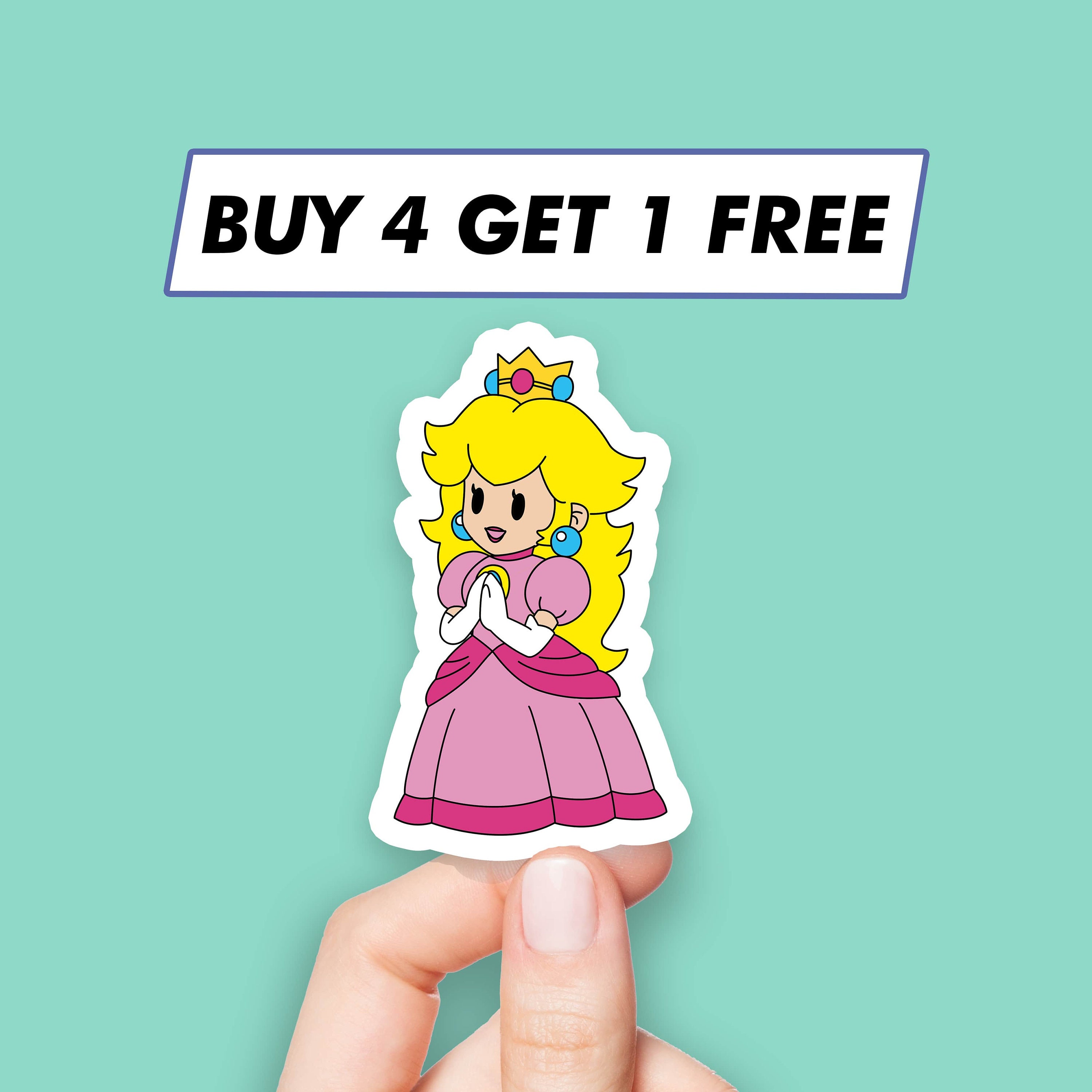 Paper Mario Princess Peach Sticker Super Mario Kawaii Stickers | Etsy