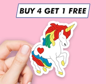 Rainbow Unicorn Sticker Cute Pony Stickers Laptop Stickers Aesthetic Stickers Computer Stickers Water Bottle Stickers Laptop Decals