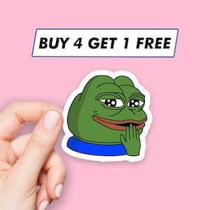 Thinking Pepe Sticker Cool Frog Stickers Laptop Stickers Aesthetic Stickers Computer Stickers Waterbottle Stickers Laptop Decals