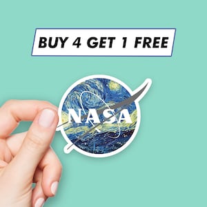 Nasa Sticker Logo 3 inch Vinyl Sticker Apollo Shuttle Orion Mars SpaceX