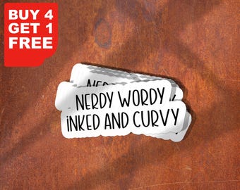 Nerdy Worthy Inked And Curvy Stickers, Funny Reading Stickers For Tumblers And Laptop Stickers, Reading Stickers, Nerdy Sticker Sticker