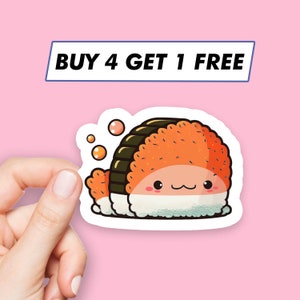Sushi Emoji Sticker Cute Food Stickers Laptop Stickers Aesthetic Stickers Computer Stickers Water Bottle Stickers Laptop Decals