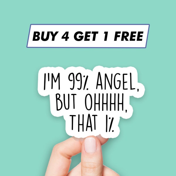 Grappige I'm Angel-sticker Duivel Citaatstickers Laptopstickers Esthetische stickers Computerstickers Waterflesstickers Laptopstickers