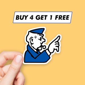 Funny Policeman Sticker Cute Cartoon Stickers Laptop Stickers Aesthetic Stickers Computer Stickers Waterbottle Stickers Laptop Decals