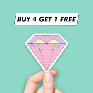 Cute Diamond Sticker Polygon Gem Stickers Laptop Stickers Aesthetic Stickers Computer Stickers Waterbottle Stickers Laptop Decals