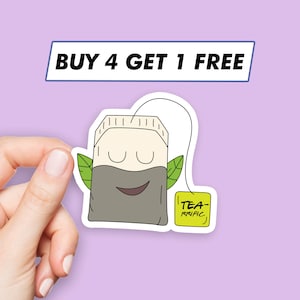 Stickers Tea-rific mignon Stickers citations sur le thé Stickers ordinateur portable Stickers esthétiques Stickers ordinateur Stickers bouteilles d'eau Stickers ordinateur portable