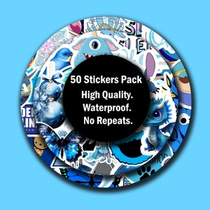 10-50 Stück Blau farbige Aufkleber Aufkleber Pack Telefon Fall Aufkleber Kawaii Sticker Box Set Benutzerdefinierte Kawaii Aufkleber Meme Laptop Aufkleber