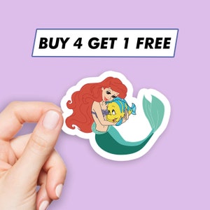 Ariel Mermaid Sticker Anime Cartoon Stickers Laptop Stickers Aesthetic Stickers Computer Stickers Water Bottle Stickers Laptop Decals