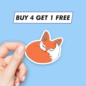 Cute Fox Sticker Animal Cartoon Stickers Laptop Stickers Aesthetic Stickers Computer Stickers Water Bottle Stickers Laptop Decals