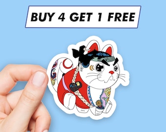 Japanese Maneki Neko Sticker Daruma Cat Stickers Laptop Stickers Aesthetic Stickers Computer Stickers Waterbottle Stickers Laptop Decals